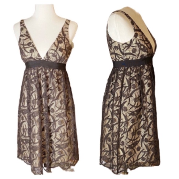 Milly Brown Guipure Lace Dress Size 6 - Picture 2 of 10